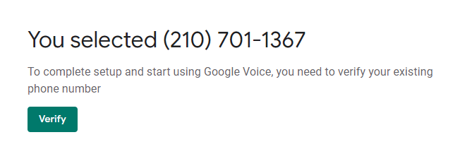 Select the Google Voice number
