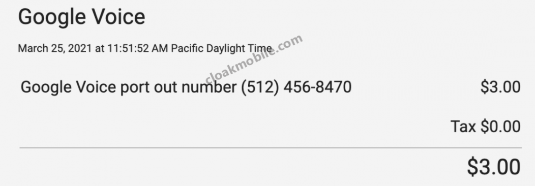 unlock the Google Voice number fee